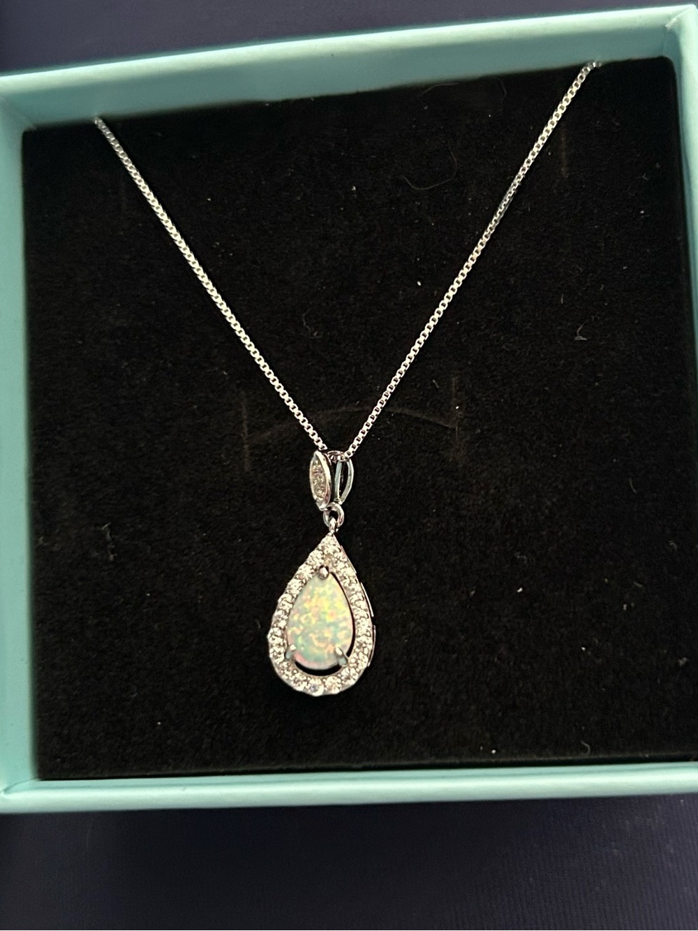 New W/o Tag Sterling Silver Necklace and Moonstone Pendant(925 Stamped )